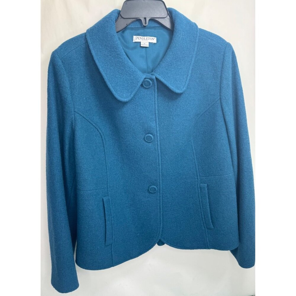 Pendleton Women's Blazer Wool Jacket Turquoise Lp… - image 1